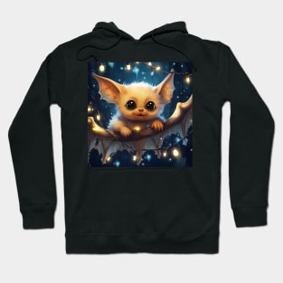 Cute white bat Christmas lights Hoodie